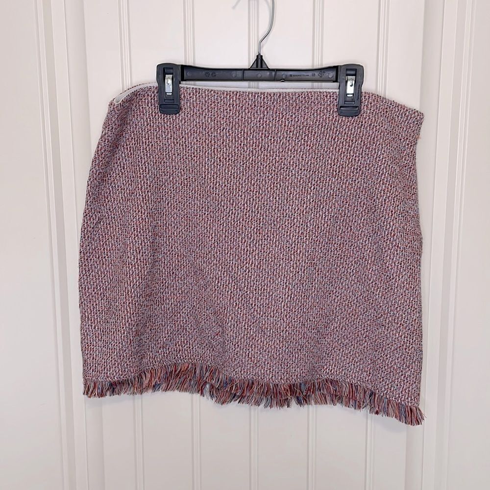 Zara trafaluc multi colored woven skirt with released hems women’s size small